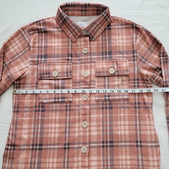Plaid Shacket Flannel Button Down Womans Small Salty Wave Grunge Academia - Picture 4 of 10